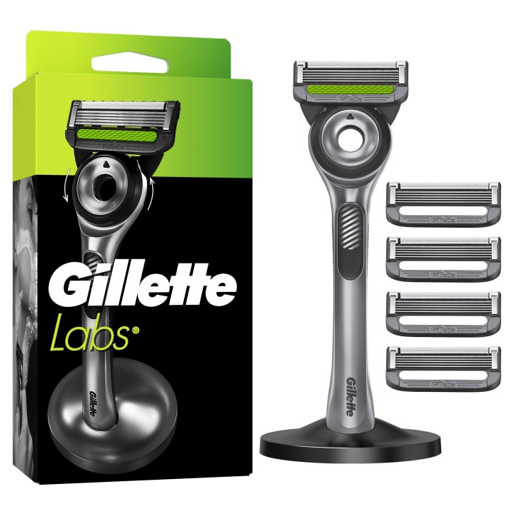 Gillette GilletteLabs with Exfoliating Bar Barberkniv til mænd - grøn/sort i gruppen SKØNHED & HELSE / Hår og styling / Barbering og trimning / Barberskraber og tilbehør hos TP E-commerce Nordic AB (D19011)