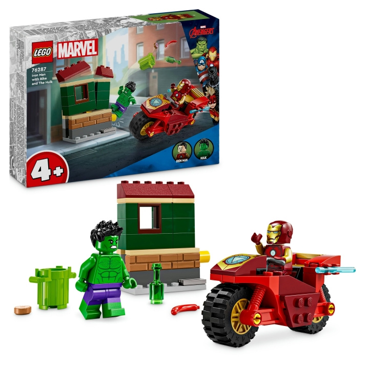LEGO Superhelte - Iron Man med cykel og Hulk (76287) i gruppen LEGETØJ, BØRN & BABY / Legetøj / Bygge legesager / Lego hos TP E-commerce Nordic AB (D19020)