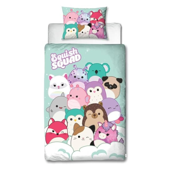 Squishmallows Sengelinned - Voksenstørrelse 140 x 200 cm - Squishmallows (SQM158) i gruppen LEGETØJ, BØRN & BABY / Børnetekstiler / Sengetøj hos TP E-commerce Nordic AB (D19111)