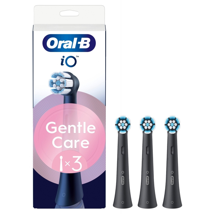 Oral B Oral-B iO Series Gentle Care udskiftningsbørstehoveder - Sort - 3 stk i gruppen SKØNHED & HELSE / Oral pleje / Tilbehør til elektriske tandbørster hos TP E-commerce Nordic AB (D19191)