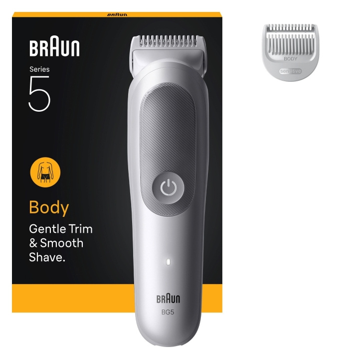 Braun Body Groomer Series 5 +2 plejeredskaber - grå i gruppen SKØNHED & HELSE / Hår og styling / Barbering og trimning / Hårtrimmere hos TP E-commerce Nordic AB (D19199)