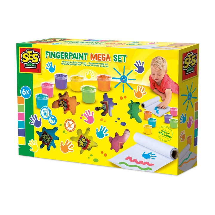 SES Creative Fingermaling Mega Set 6x110ml - (S00393) i gruppen LEGETØJ, BØRN & BABY / Legetøj / Hobbyartikler hos TP E-commerce Nordic AB (D19222)