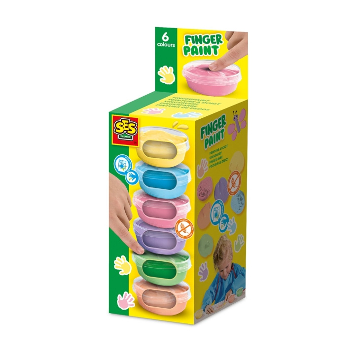 SES Creative Fingermaling Pastel 6x45ml - (S00397) i gruppen LEGETØJ, BØRN & BABY / Legetøj / Hobbyartikler hos TP E-commerce Nordic AB (D19223)