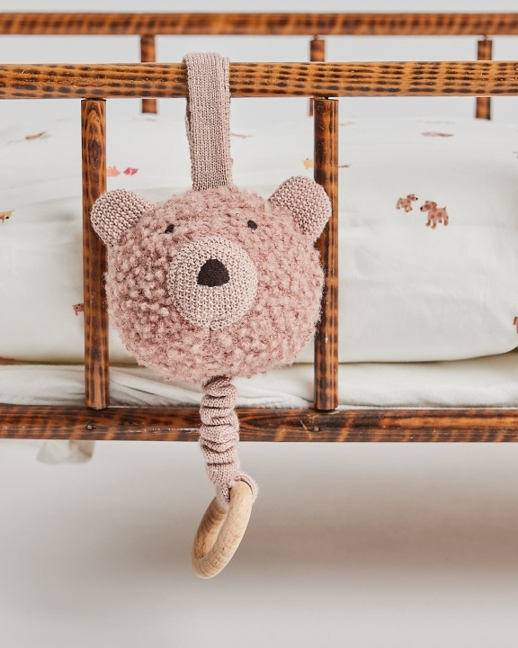 Smallstuff Musikuro, uld bouclé, rosa (40011-42) i gruppen LEGETØJ, BØRN & BABY / Babyleg (0-3 år) / Tøjdyr hos TP E-commerce Nordic AB (D19230)