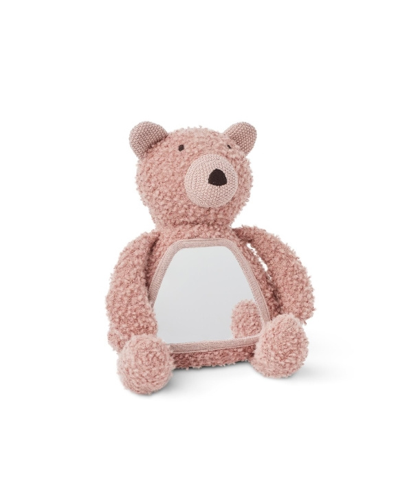Smallstuff Aktivitetsbamse med spejl, uldbouclé, rosa - (40048-05) i gruppen LEGETØJ, BØRN & BABY / Babyleg (0-3 år) / Tøjdyr hos TP E-commerce Nordic AB (D19234)