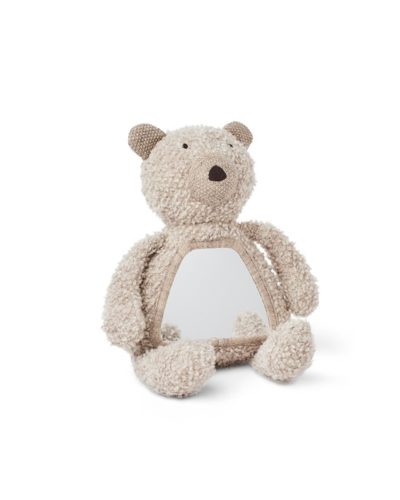 Smallstuff Aktivitetsbamse m. spejl, uldbouclé, natur - (40048-06) i gruppen LEGETØJ, BØRN & BABY / Babyleg (0-3 år) / Tøjdyr hos TP E-commerce Nordic AB (D19235)