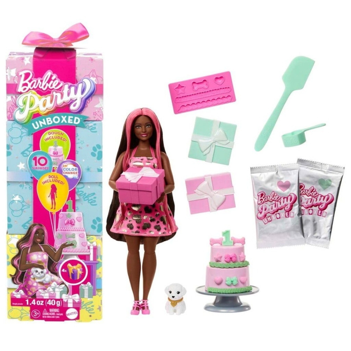 Barbie Party Unboxed sort dukke - (960-2524) i gruppen LEGETØJ, BØRN & BABY / Legetøj / Docks og tilbehør hos TP E-commerce Nordic AB (D19257)