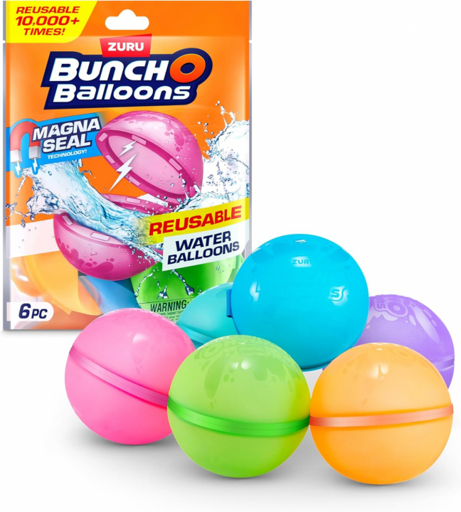 Bunch O \'Balloons Genanvendelige vandballoner 6-pak (56593UQ1) i gruppen LEGETØJ, BØRN & BABY / Udeleg & Sport / Vandleg, bad og strand hos TP E-commerce Nordic AB (D19324)