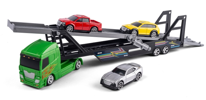 Speed Car Autotransporter med 3 biler (40776) i gruppen LEGETØJ, BØRN & BABY / Legetøj / Legetøjsbiler hos TP E-commerce Nordic AB (D19331)