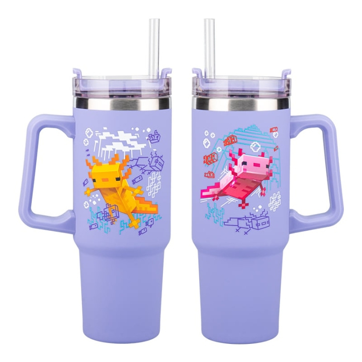 Minecraft Purple 900 ml isoleret kop og sugerør i gruppen LEGETØJ, BØRN & BABY / Mad & Drikke / Sutteflasker og tilbehør hos TP E-commerce Nordic AB (D19346)