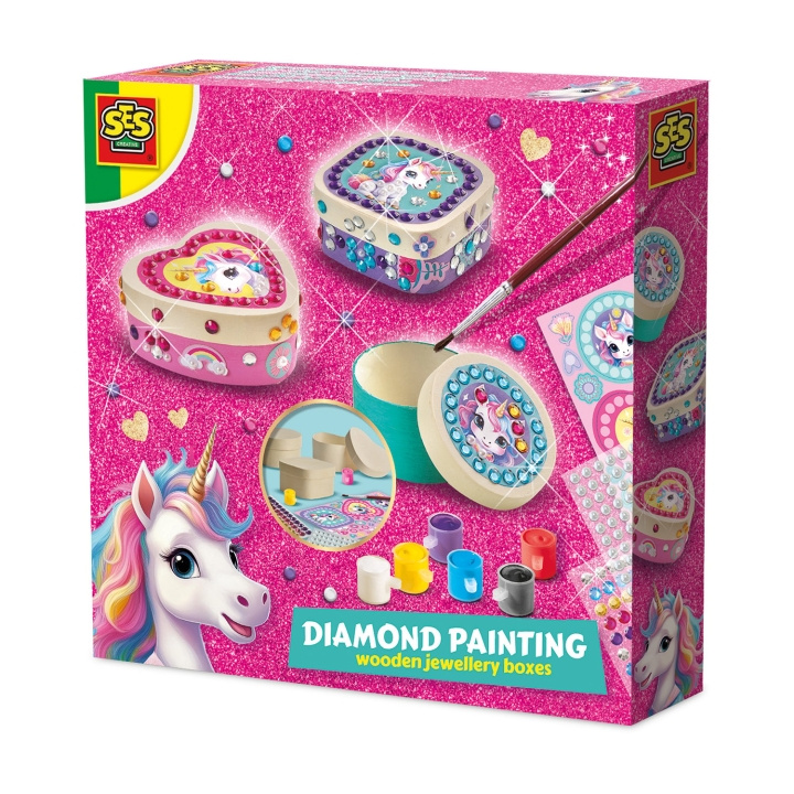 SES Creative Diamantmalede enhjørning-smykkeskrin - (S14138) i gruppen LEGETØJ, BØRN & BABY / Legetøj / Hobbyartikler hos TP E-commerce Nordic AB (D19400)