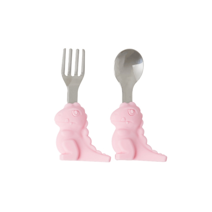 RICE Børnebestik i rustfrit stål Pink i gruppen LEGETØJ, BØRN & BABY / Mad & Drikke / Børnebestik og tallerkener hos TP E-commerce Nordic AB (D19425)