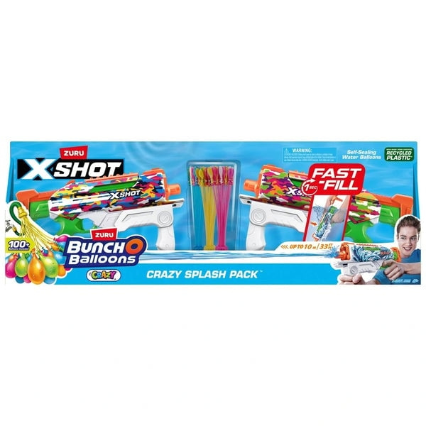X-Shot X- SHOT - Water Fast-Fill Skins - Hyper load 2pk og 100 Crazy Bunch O Balloons - (56569) i gruppen LEGETØJ, BØRN & BABY / Legetøj / Action spil hos TP E-commerce Nordic AB (D19426)