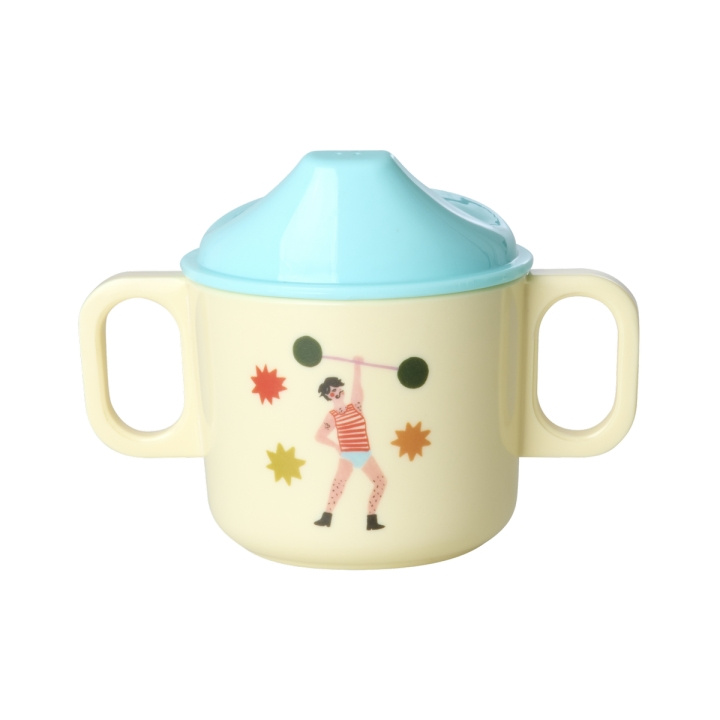 RICE Babykop i melamin med 2 hanke og tivolitryk - Mint - 250 ml i gruppen LEGETØJ, BØRN & BABY / Mad & Drikke / Børnebestik og tallerkener hos TP E-commerce Nordic AB (D19432)