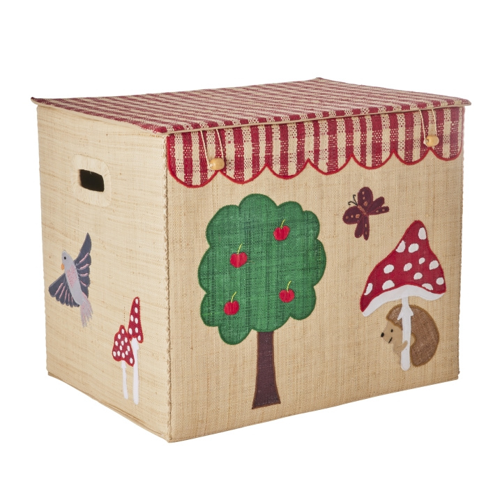 RICE Raffia-opbevaringsboks med Happy Forest-tema - ekstra stor i gruppen LEGETØJ, BØRN & BABY / Børneværelse / Opbevaring hos TP E-commerce Nordic AB (D19437)