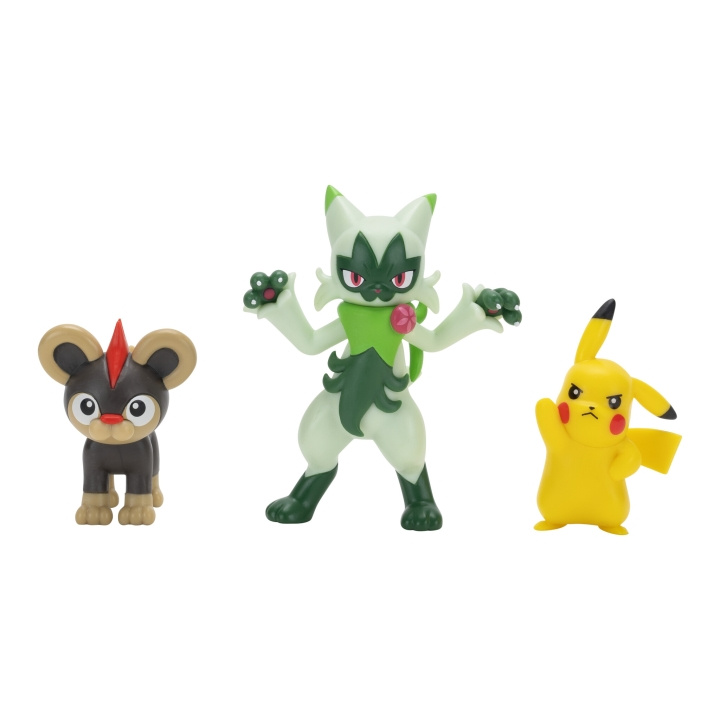 Pokémon Battle Figure 3 PK Litleo, Pikachu, Floragato - (PKW4087) i gruppen LEGETØJ, BØRN & BABY / Legetøj / Figurer, miniaturer og tilbehør hos TP E-commerce Nordic AB (D19505)