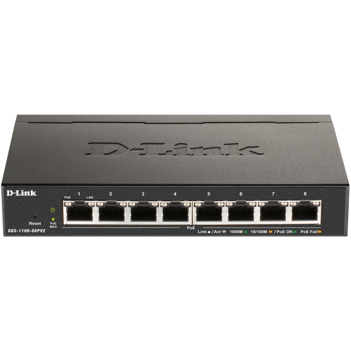 D-Link DGS-1100-08PV2 8-Port PoE Administrerbar Gigabitswitch i gruppen COMPUTERTILBEHØR / Netværk / Switches hos TP E-commerce Nordic AB (D19677)
