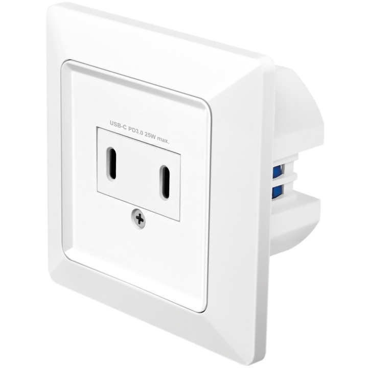 LogiLink Vägguttag med 2xUSB-C PD 25W i gruppen HJEM, HUS & HAVE / Elektricitet & Belysning / El-installation / Vægudtag hos TP E-commerce Nordic AB (D19701)
