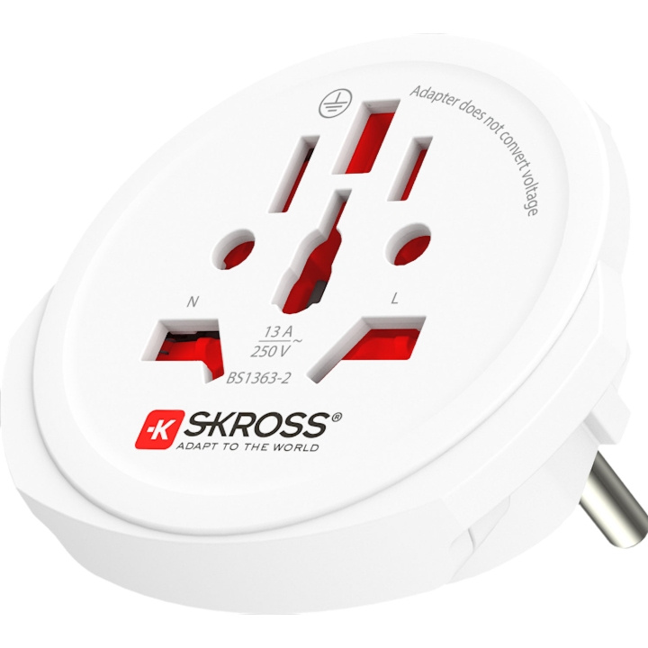 SKROSS Reseadapter Världen till Europa Jordad i gruppen HJEM, HUS & HAVE / Elektricitet & Belysning / Rejseadaptere hos TP E-commerce Nordic AB (D19762)