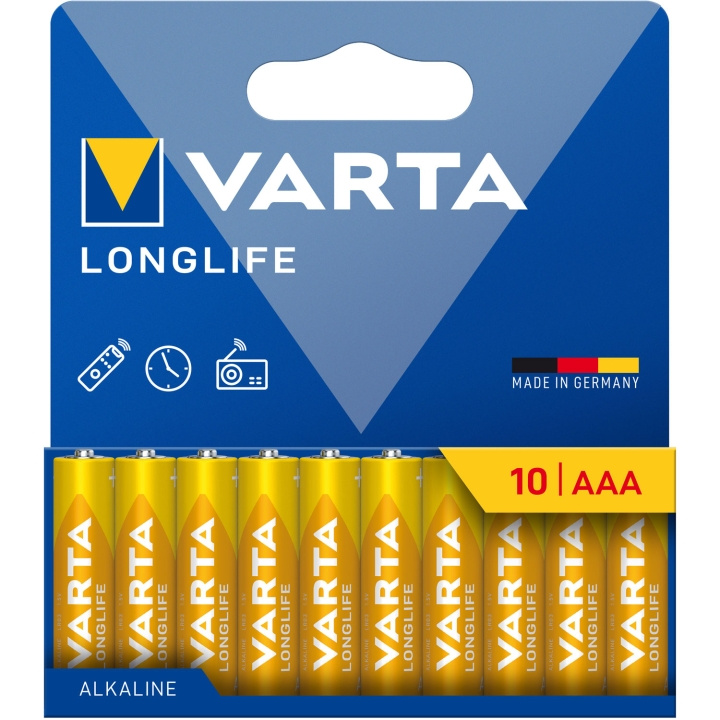 Varta Longlife AAA / LR03 Batteri 10-pack i gruppen HJEMMEELEKTRONIK / Batterier og opladere / Batterier / AAA hos TP E-commerce Nordic AB (D19764)