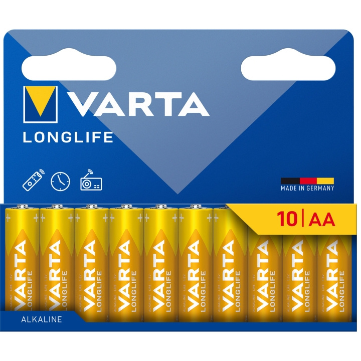 Varta Longlife AA / LR06 Batteri 10-pack i gruppen HJEMMEELEKTRONIK / Batterier og opladere / Batterier / AA hos TP E-commerce Nordic AB (D19765)