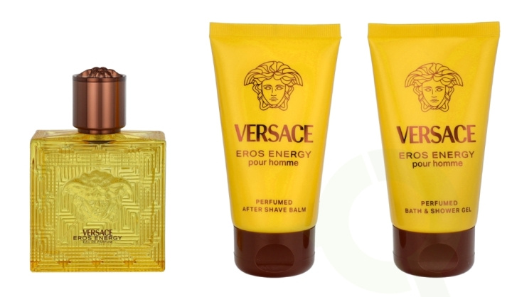 Versace Eros Energy Giftset 150 ml Edp Spray 50ml/Bath & Shower Gel 50ml/Aftershave Balm 50ml i gruppen SKØNHED & HELSE / Gaveæske / Gaveæske til hende hos TP E-commerce Nordic AB (D19908)