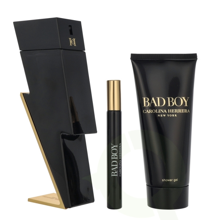 Carolina Herrera Bad Boy Giftset 210 ml Edt Spray 100 ml/Shower Gel 100 ml/Edt Travel Spray 10 ml i gruppen SKØNHED & HELSE / Gaveæske / Gaveæske til ham hos TP E-commerce Nordic AB (D20105)