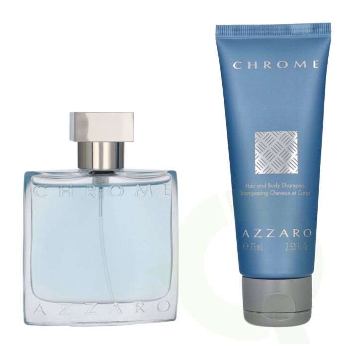Azzaro Chrome Giftset 125 ml Edt Spray 50ml/Hair & Body Shampoo 75ml i gruppen SKØNHED & HELSE / Gaveæske / Gaveæske til ham hos TP E-commerce Nordic AB (D20125)