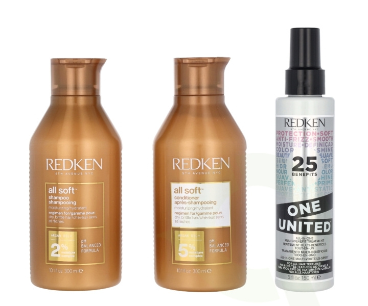 Redken All Soft Trio Set 750 ml 300ml/300ml/150ml i gruppen SKØNHED & HELSE / Hår og styling / Hårpleje / Hårmaske hos TP E-commerce Nordic AB (D20207)