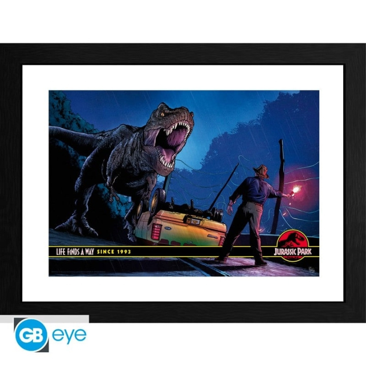 JURASSIC PARK - Indrammet print Alan Grant vs T-Rex (30x40) x2 i gruppen SPORT, FRITID & HOBBY / Sjove gadgets / Samlergenstande hos TP E-commerce Nordic AB (D20277)