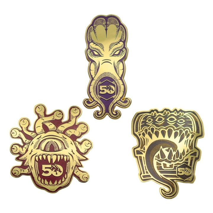 Dungeons & Dragons 50-års jubilæumssæt med 3 pin badges i gruppen SPORT, FRITID & HOBBY / Sjove gadgets / Samlergenstande hos TP E-commerce Nordic AB (D20303)