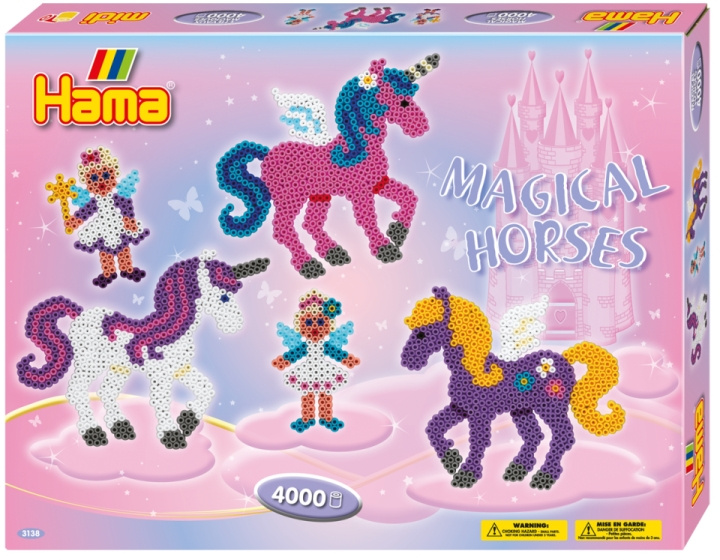 HAMA Beads Hama - Midi Perler - Gaveæske - Magiske heste (3138) i gruppen SPORT, FRITID & HOBBY / Hobby / Perler hos TP E-commerce Nordic AB (D20335)
