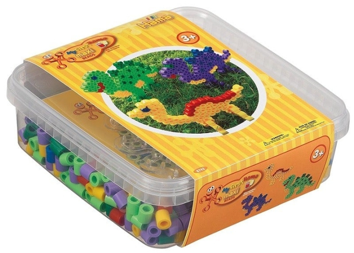 HAMA Beads Hama - Maxi Beads - 600 perler og 1 stiftplade i æske - Dinosaur (8742) i gruppen SPORT, FRITID & HOBBY / Hobby / Perler hos TP E-commerce Nordic AB (D20336)