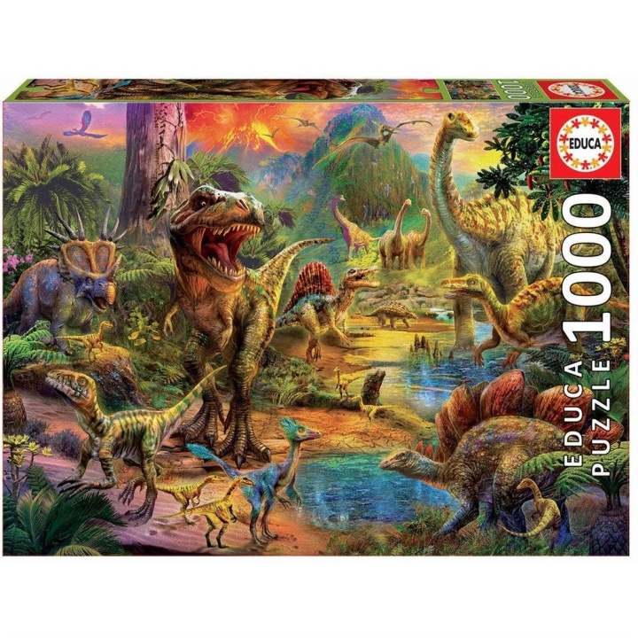 Educa Puslespil 1000 - Dinosaurernes land (017655) i gruppen SPORT, FRITID & HOBBY / Hobby / Puslespil hos TP E-commerce Nordic AB (D20364)
