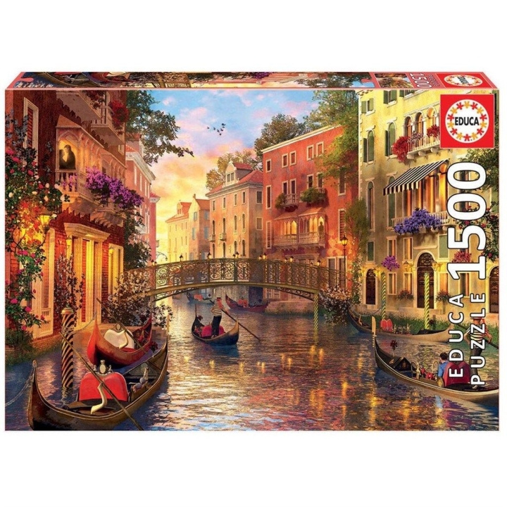 Educa Puslespil 1500 - Solnedgang i Venedig (80-17124) i gruppen SPORT, FRITID & HOBBY / Hobby / Puslespil hos TP E-commerce Nordic AB (D20365)