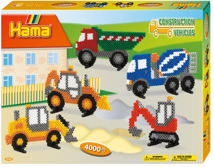 HAMA Beads Midi - Gaveæske - Byggekøretøjer (3143) i gruppen LEGETØJ, BØRN & BABY / Legetøj / Hobbyartikler hos TP E-commerce Nordic AB (D20390)