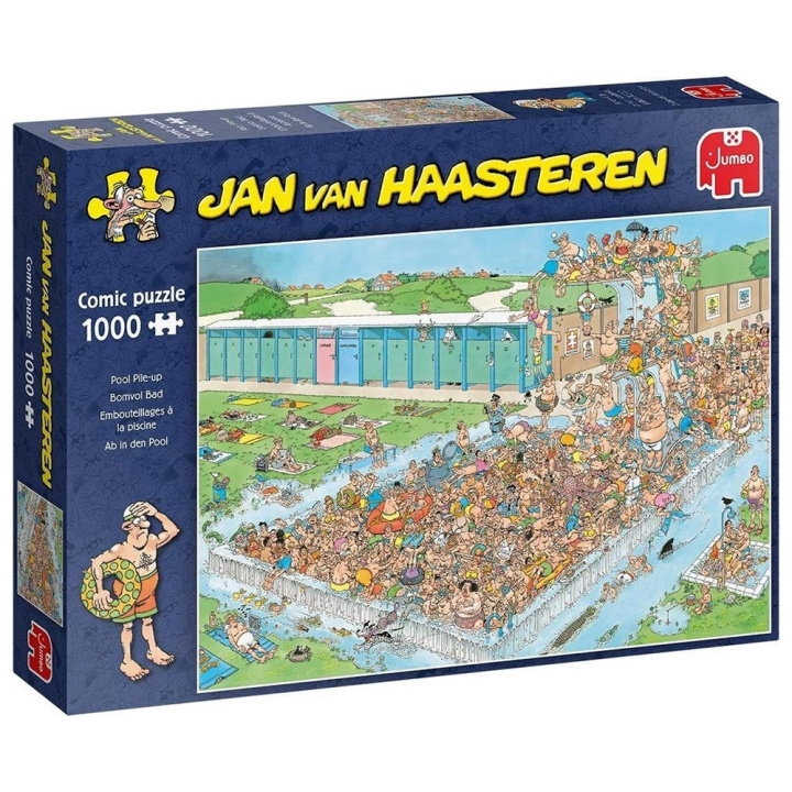 Jan van Haasteren Pool Pile-Up (1000 brikker) (JUM0039) i gruppen SPORT, FRITID & HOBBY / Hobby / Puslespil hos TP E-commerce Nordic AB (D20394)