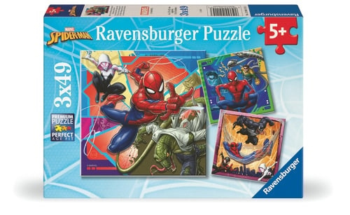 Ravensburger Marvel Spider Man 3x49p - (12004115) i gruppen LEGETØJ, BØRN & BABY / Legetøj / børns puslespil hos TP E-commerce Nordic AB (D20457)