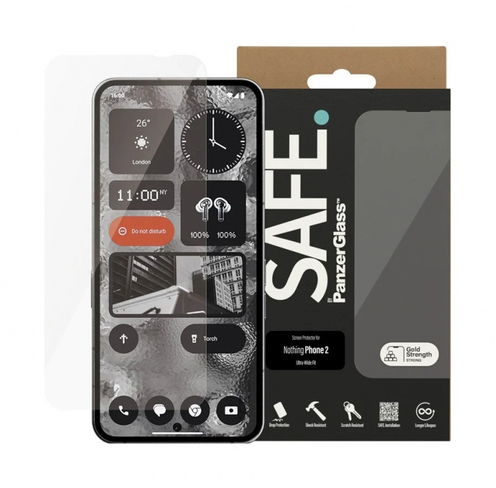 PanzerGlass SAFE by PanzerGlass - Skærmbeskytter - Nothing Phone 2 - Ultra-Wide Fit i gruppen SMARTPHONES & TABLETS / Mobil Beskyttelse / Apple / iPhone 7 / Skærmbeskyttelse hos TP E-commerce Nordic AB (D20476)