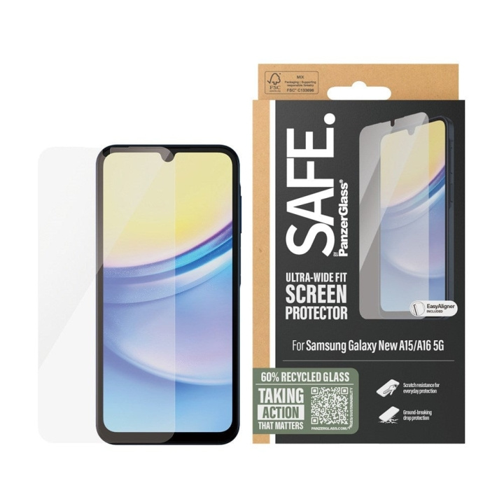PanzerGlass SAFE by PanzerGlass - Skærmbeskytter - Samsung New A15/A16 5G - Ultra-Wide Fit i gruppen SMARTPHONES & TABLETS / Mobil Beskyttelse / Samsung hos TP E-commerce Nordic AB (D20478)