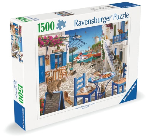 Ravensburger Katte fra Mykonos - 1500p (12001450) i gruppen SPORT, FRITID & HOBBY / Hobby / Puslespil hos TP E-commerce Nordic AB (D20565)