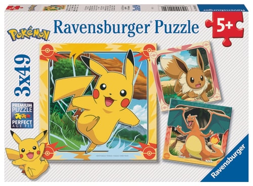 Ravensburger Pokémon 3x49p - (12004062) i gruppen LEGETØJ, BØRN & BABY / Legetøj / børns puslespil hos TP E-commerce Nordic AB (D20587)