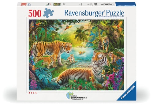 Ravensburger Tigerfamilien i oasen - 500 p (12001384) i gruppen LEGETØJ, BØRN & BABY / Legetøj / børns puslespil hos TP E-commerce Nordic AB (D20595)