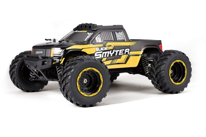 Blackzon Smyter MT 1/12 4WD elektrisk monstertruck - gul (540225) i gruppen LEGETØJ, BØRN & BABY / Radiostyrede / Radiostyrede biler hos TP E-commerce Nordic AB (D20602)
