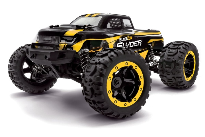 Blackzon Slyder MT 1/16 4WD elektrisk monstertruck - gul (540116) i gruppen LEGETØJ, BØRN & BABY / Radiostyrede / Radiostyrede biler hos TP E-commerce Nordic AB (D20620)