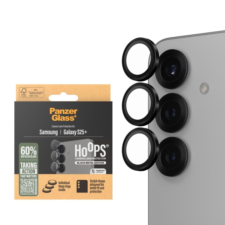 PanzerGlass Hoops linsebeskytter Galaxy S25 Plus, sort i gruppen SMARTPHONES & TABLETS / Mobil Beskyttelse / Samsung hos TP E-commerce Nordic AB (D20643)