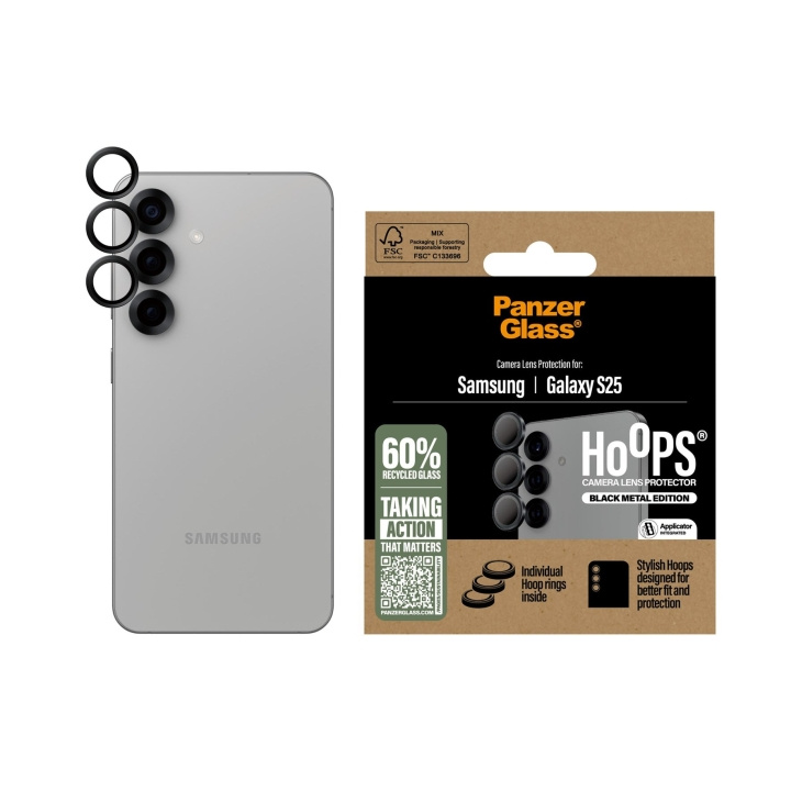 Panzer Glas - Hoops Linsebeskytter Galaxy S25, sort i gruppen SMARTPHONES & TABLETS / Mobil Beskyttelse / Samsung hos TP E-commerce Nordic AB (D20644)