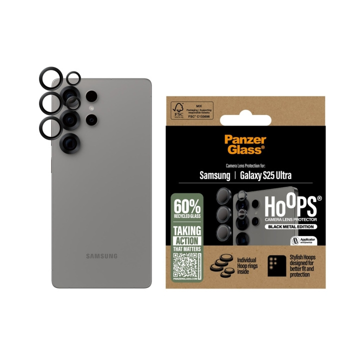 Panzer Glas - Hoops Linsebeskytter Galaxy S25 , sort i gruppen SMARTPHONES & TABLETS / Mobil Beskyttelse / Samsung hos TP E-commerce Nordic AB (D20645)