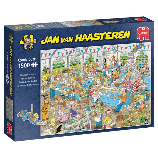 Jan van Haasteren Bagernes sammenstød (1500 brikker) (JUM9077) i gruppen SPORT, FRITID & HOBBY / Hobby / Puslespil hos TP E-commerce Nordic AB (D20650)
