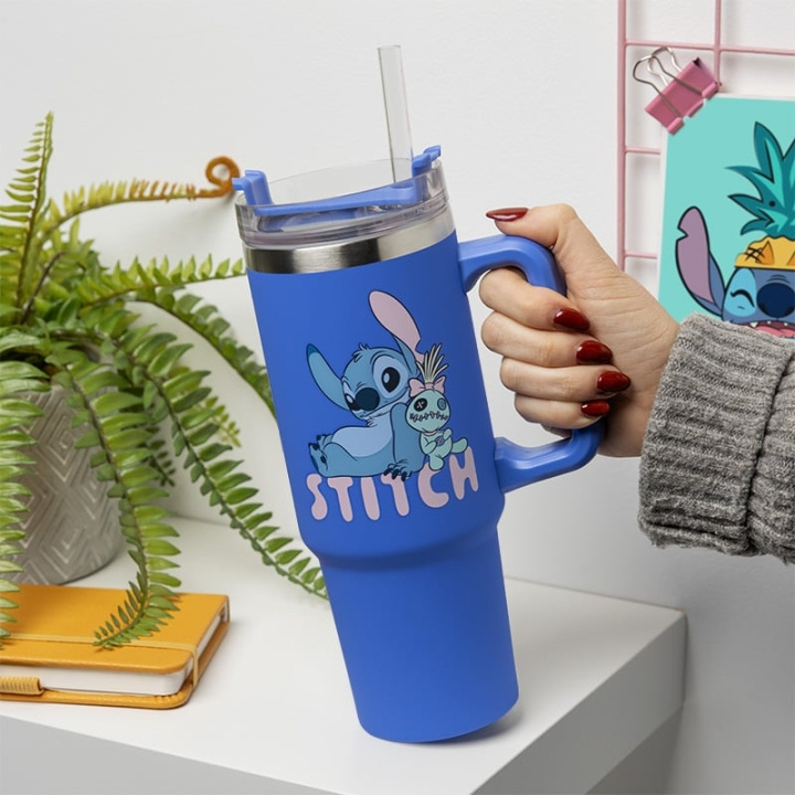 Paladone Stitch Blue 900 ml Multiway Travel Cup og sugerør i gruppen SPORT, FRITID & HOBBY / Sjove gadgets / Krus hos TP E-commerce Nordic AB (D20737)